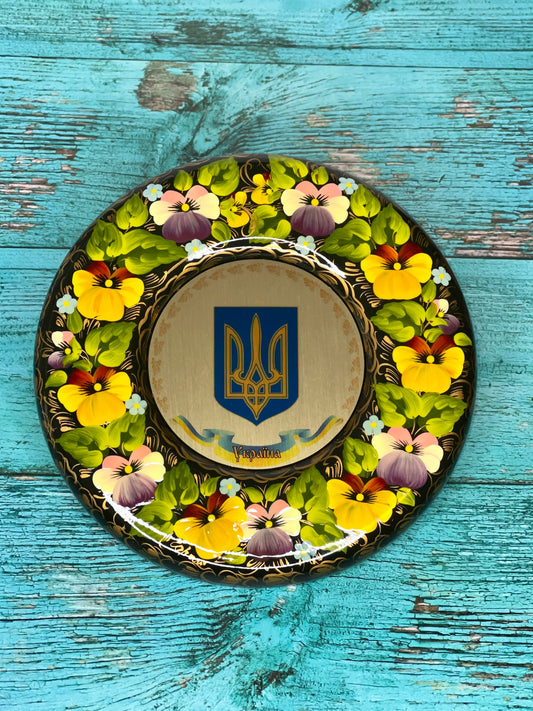 Ukrainian Pansies Plaque