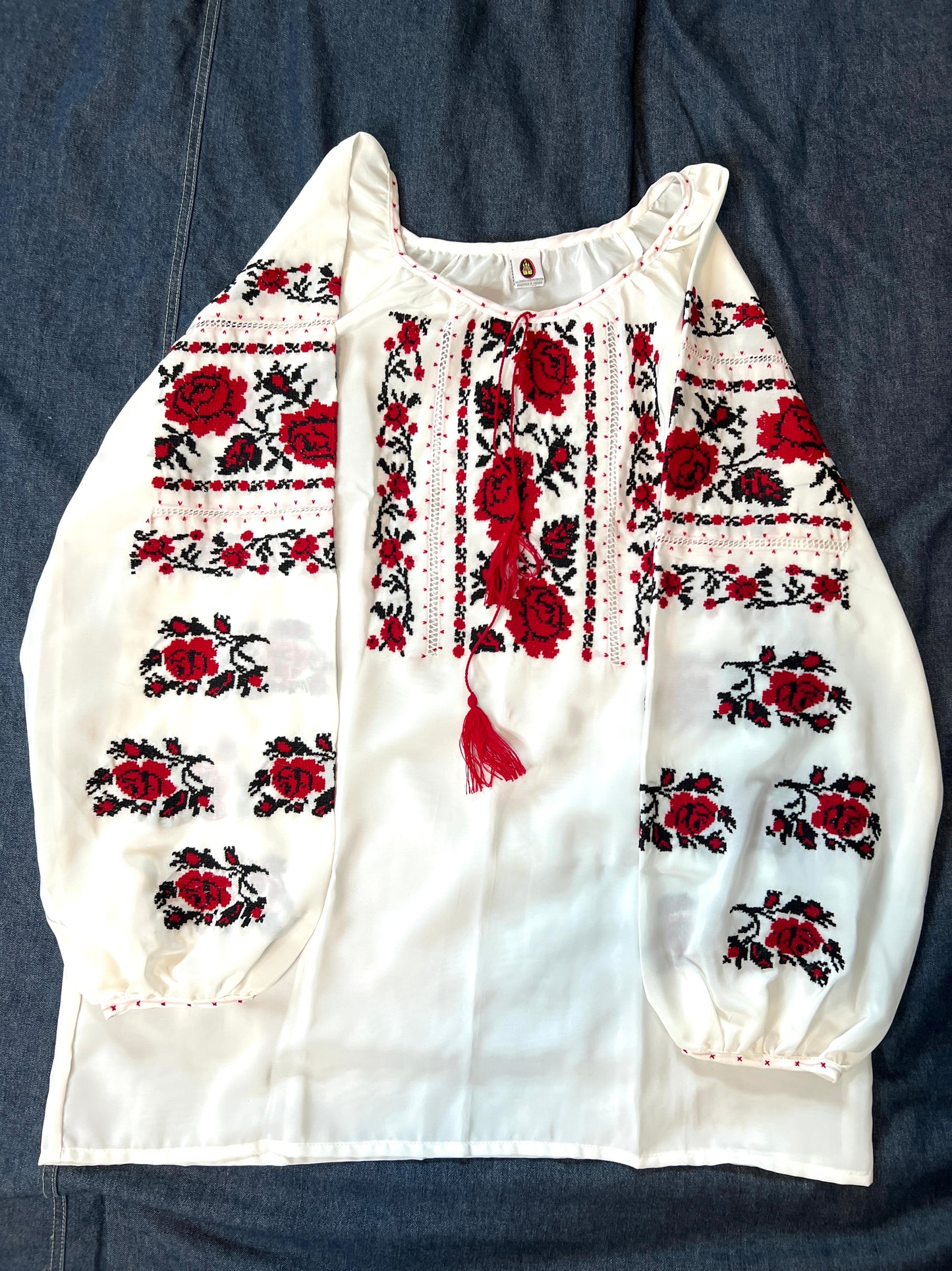 Ukrainian Handmade Embroidered Women's Polycotton Blouse 1778