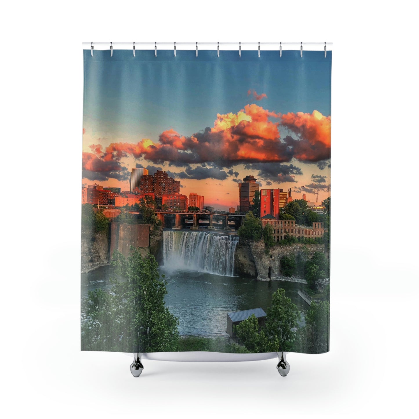 Rochester New York High Falls Shower Curtain