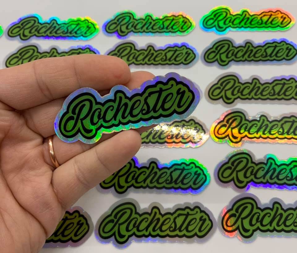 Holographic Rochester, Waterproof Sticker Decal