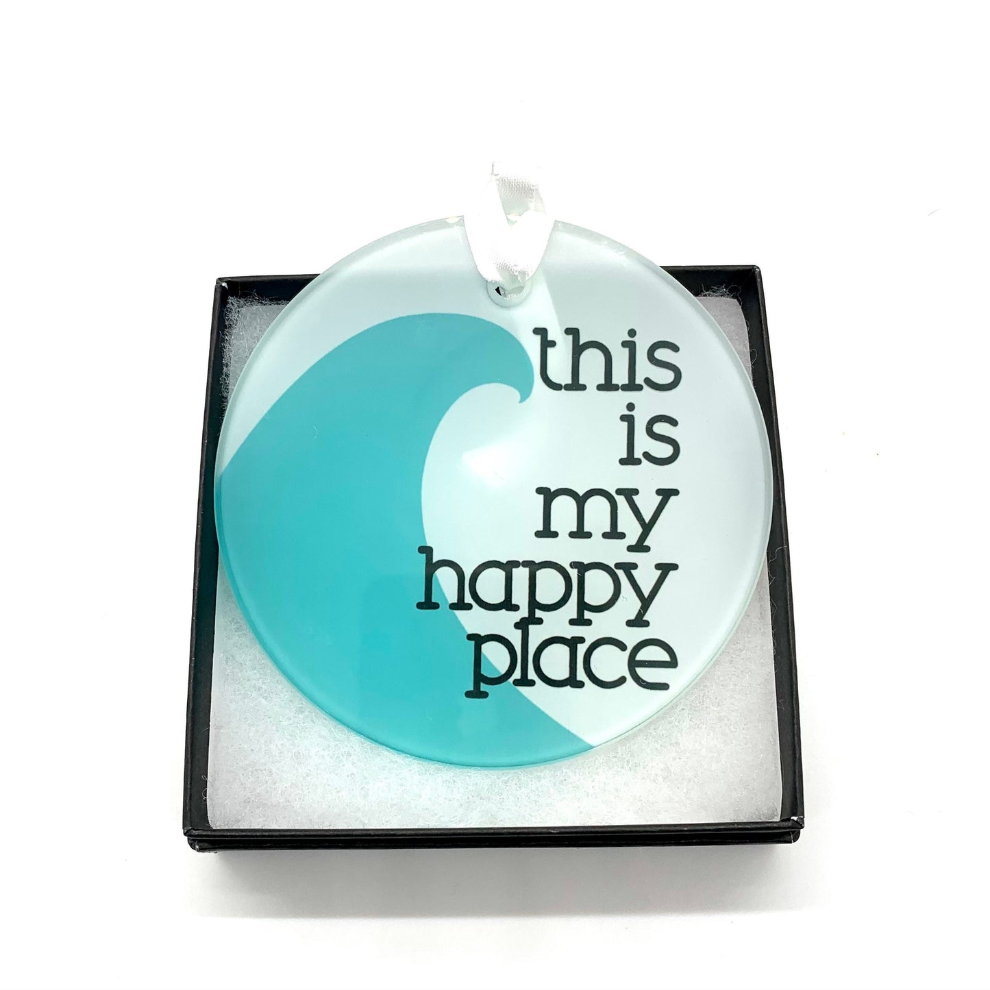 This is My Happy Place Wave Glass Ornament / Suncatcher