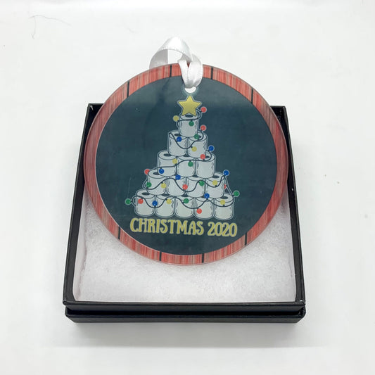 Toilet Paper Tree 2020 Glass Ornament / Suncatcher