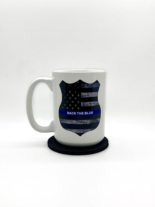 15oz Back the Blue Ceramic Coffee Mug