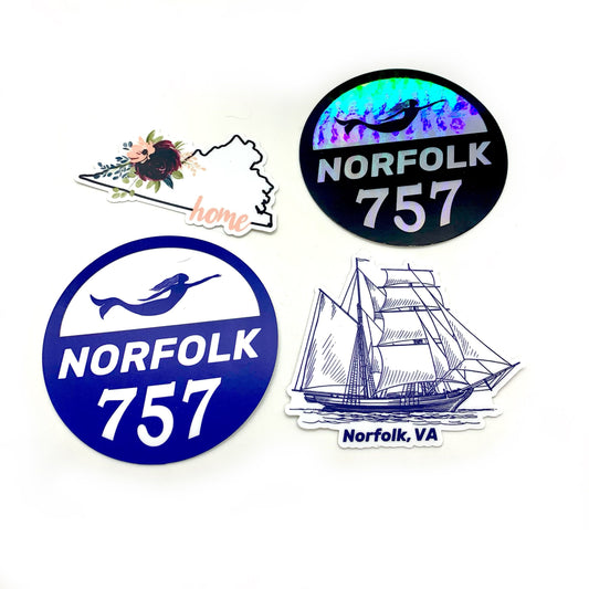 Norfolk. Virginia. - Bundle - Waterproof Sticker Decal