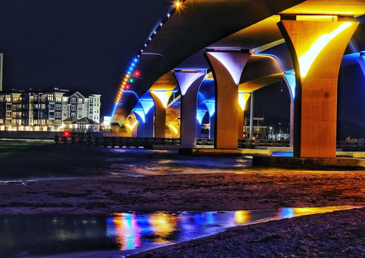 Lesner Bridge Lit up for Ukraine, Photo Print