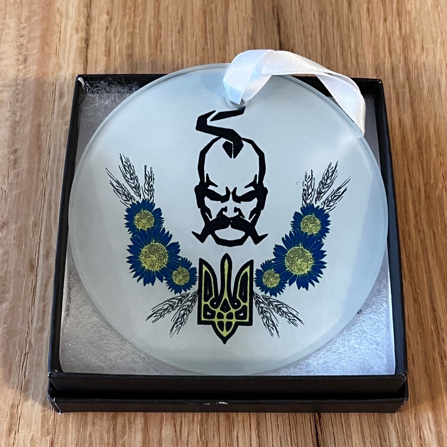 Ukrainian Kozak Glass Ornament / Suncatcher