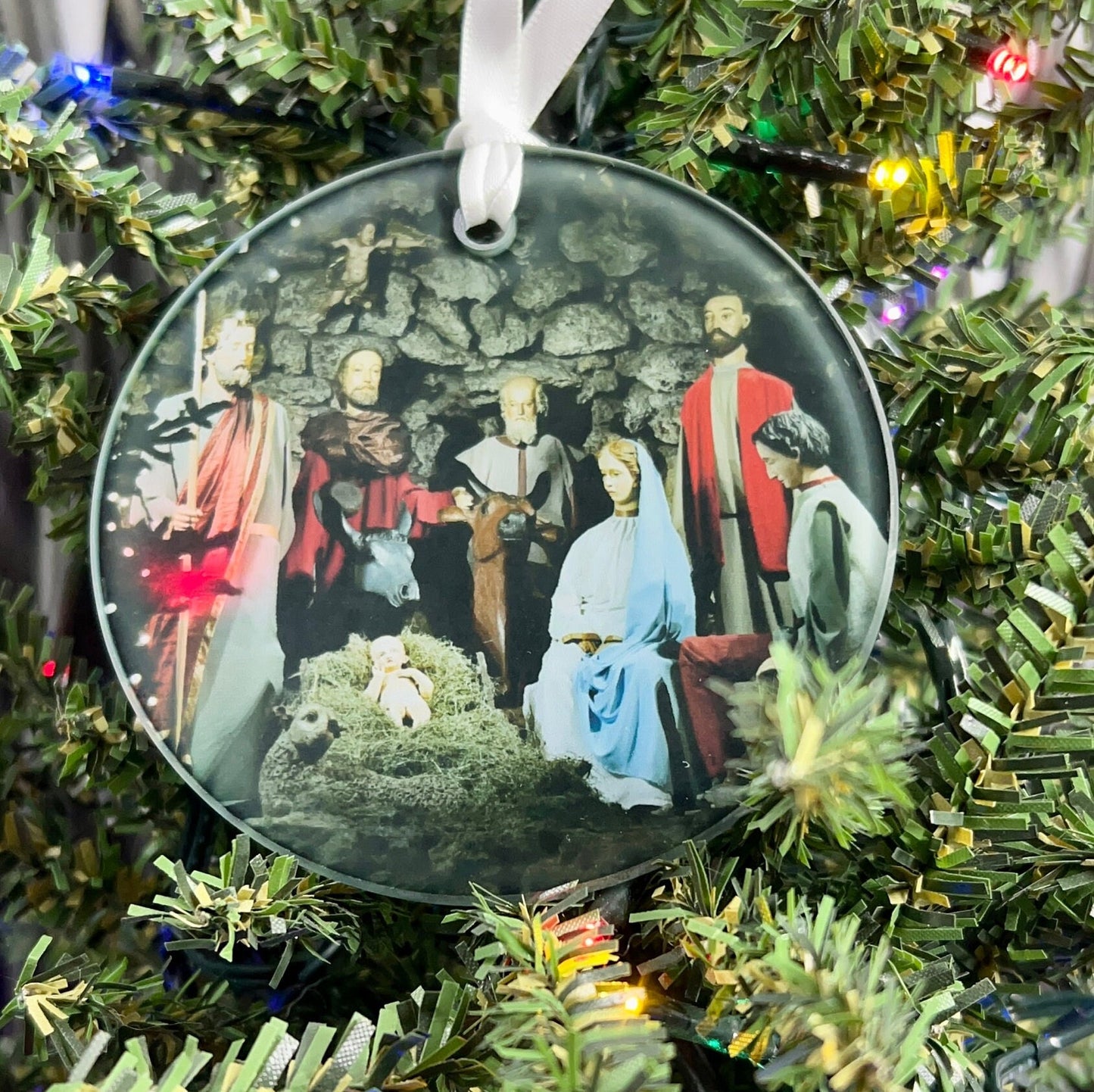 Nativity Scene Glass Ornament / Suncatcher