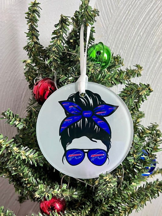 Buffalo Girl Glass Ornament