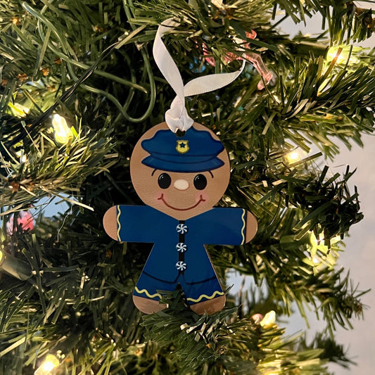 Police Gingerbread Man Gingerbread Cop Ornament