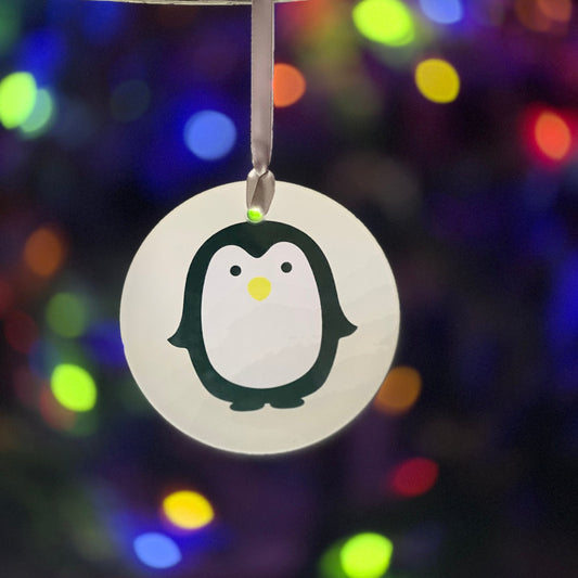 Little Yellow Penguin Glass Ornament / Suncatcher
