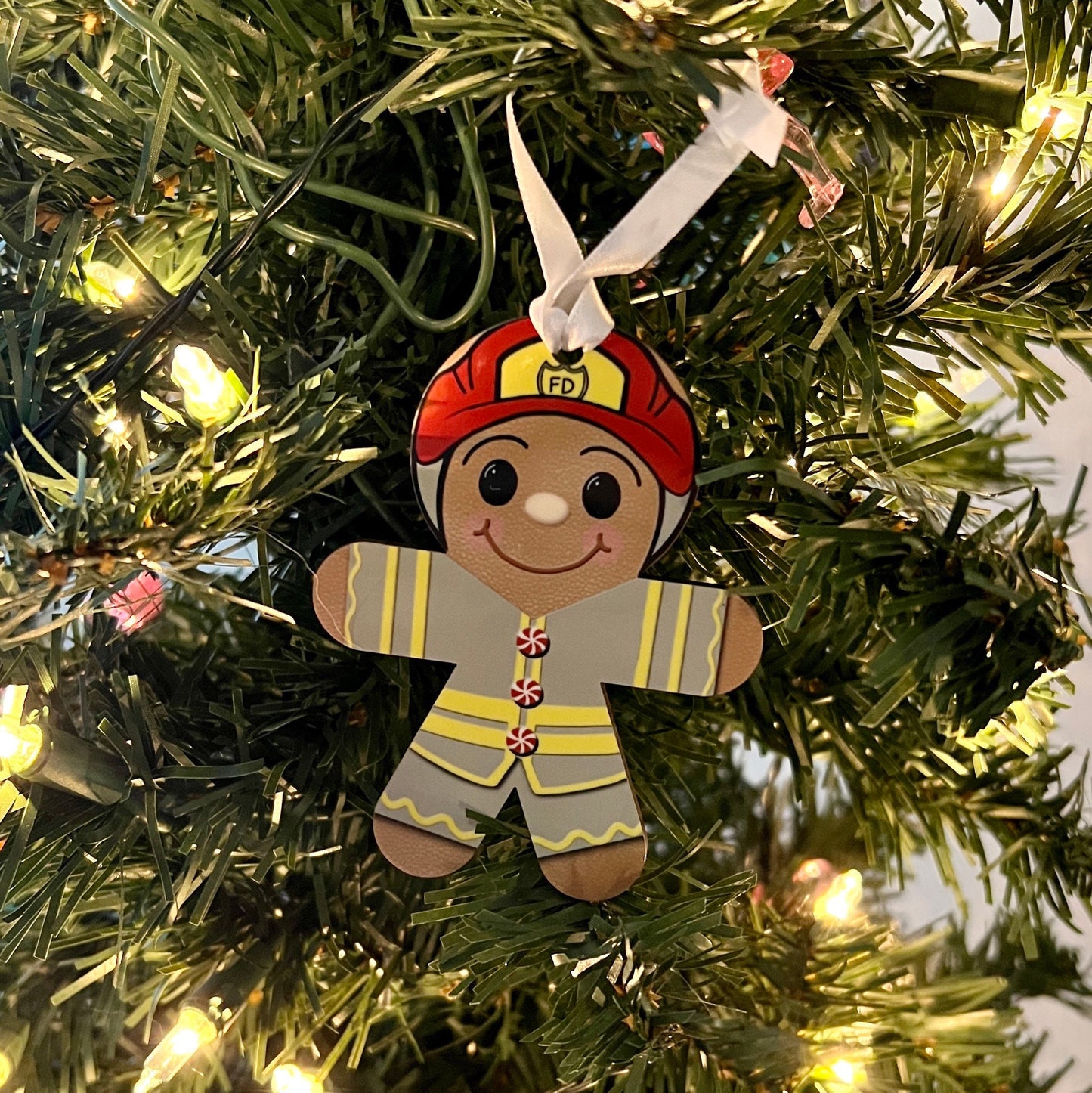 Fireman Gingerbread Man Ornament Fire fighter
