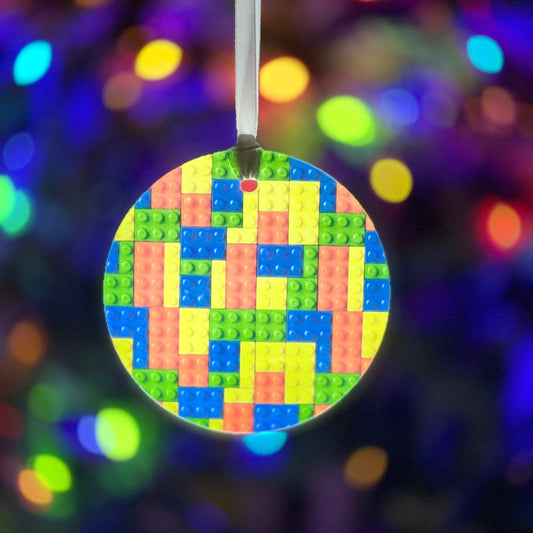 Colorful Lego Glass Ornament