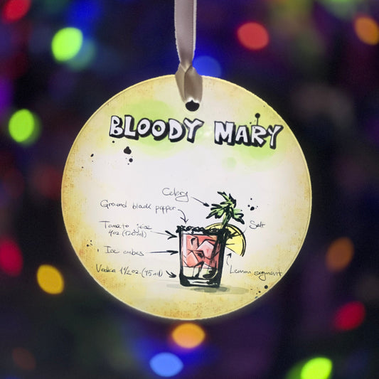 Bloody Mary Cocktail Glass Ornament