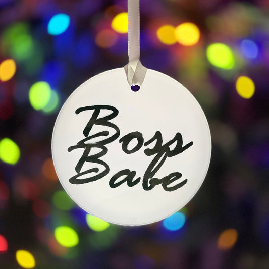 Boss Babe Glass Ornament