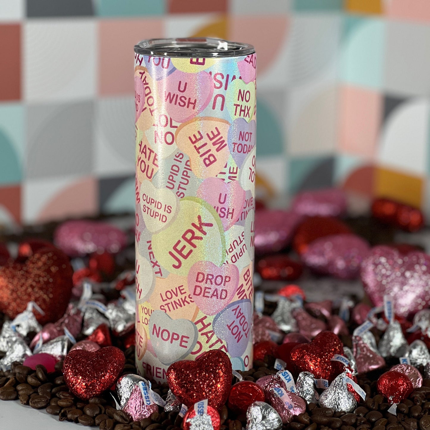 Anti Valentines Day, 20oz Stainless Steel Holographic Tumbler