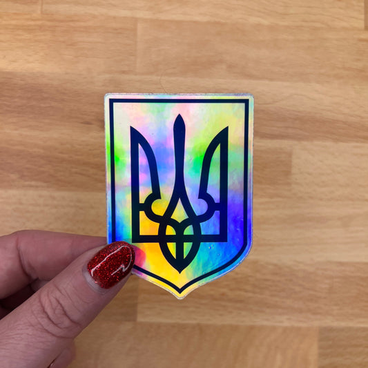 Holographic Ukrainian Tryzub Sticker Decal