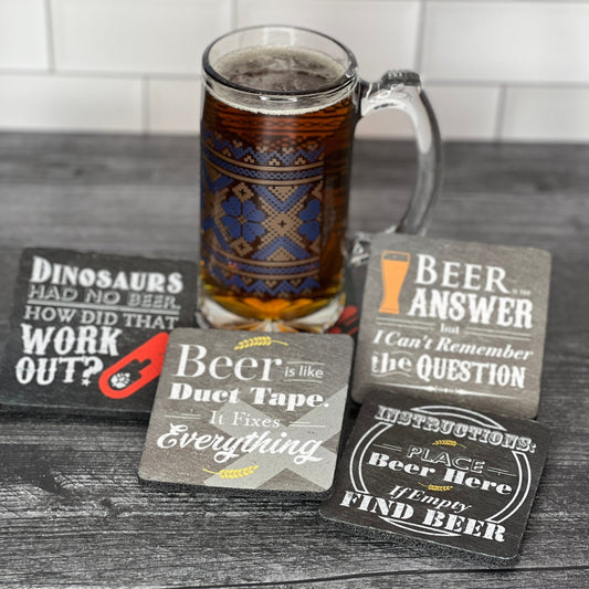 Rubber Coasters - Set of 4 - Funny Beer Coasters