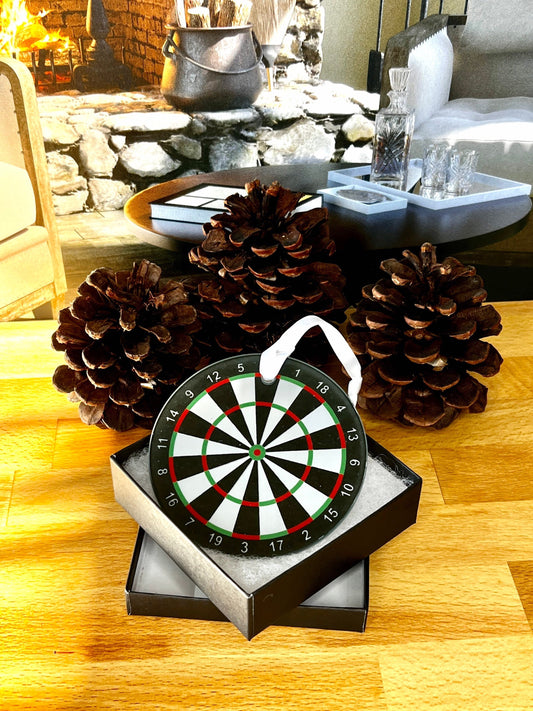 Dart Board Glass Ornament